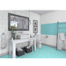 Tesoro - Basic Collection 9" x 10" Porcelain Hex Tile - Aqua floor installation
