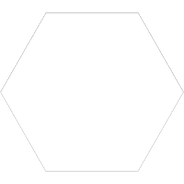 Tesoro - Basic Collection 9" x 10" Porcelain Hex Tile - White