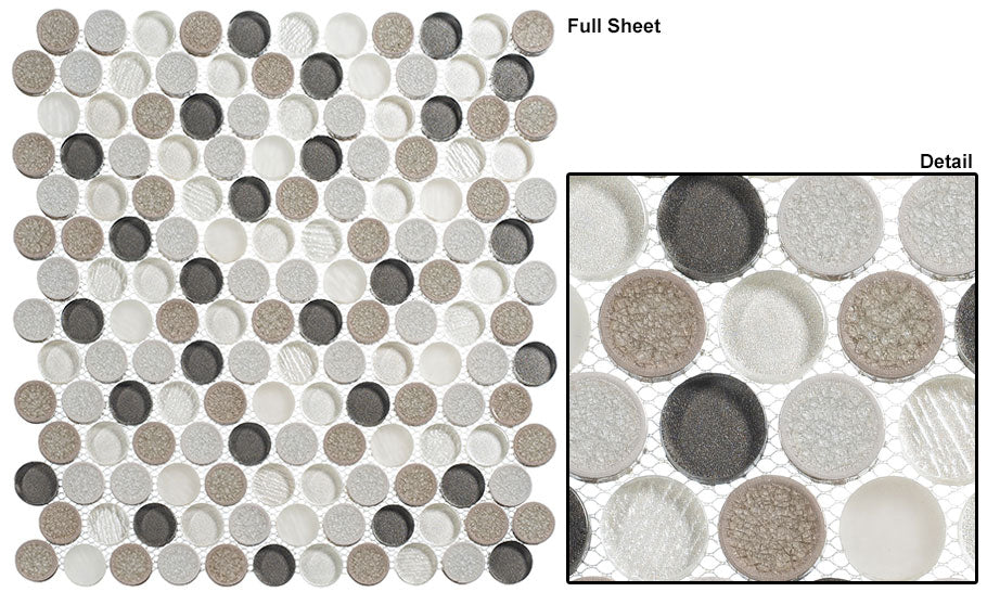 Bellagio - Ceremonial Collection - Penny Round Glass Mosaic - Local Gala Extra