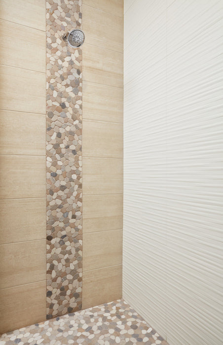 Arizona Tile - 3D Series - 12" x 22" Ceramic Tile - White Blade wall installation