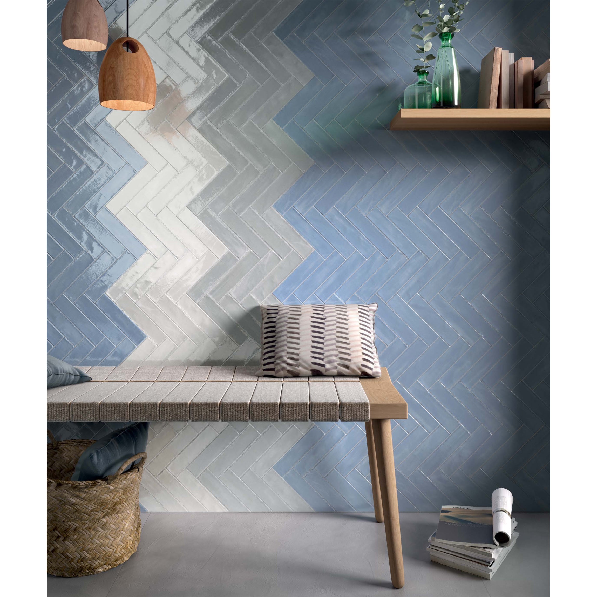 Cobsa - Tropic Series 2 in. x 10 in. Porcelain Tile - Azzurro 