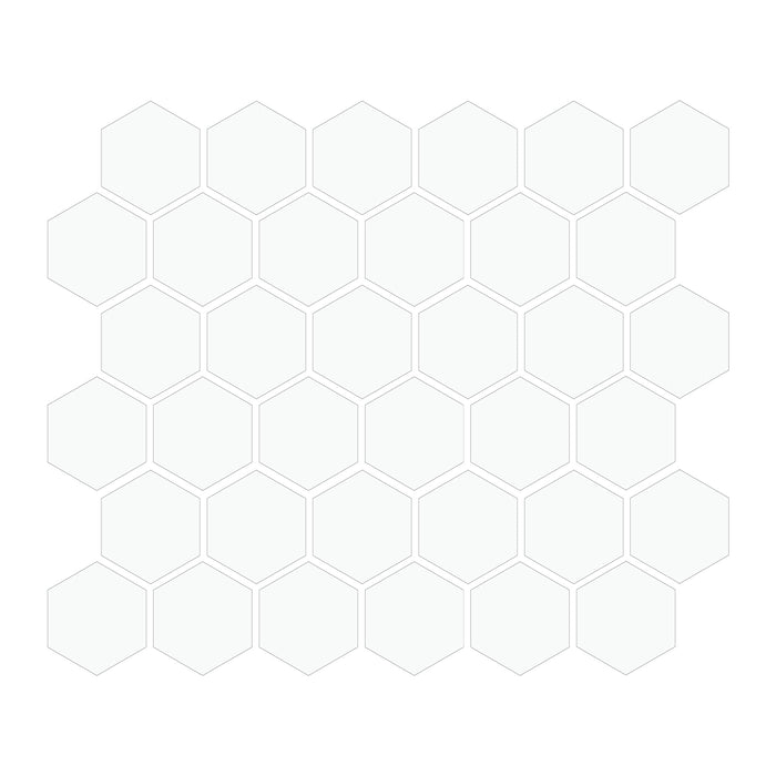 CommodiTile - Carrollton 2" Hexagon Mosaic - Matte White