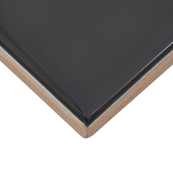 CommodiTile - Carrollton 4 in. x 12 in. Wall Tile - Charcoal Gloss
