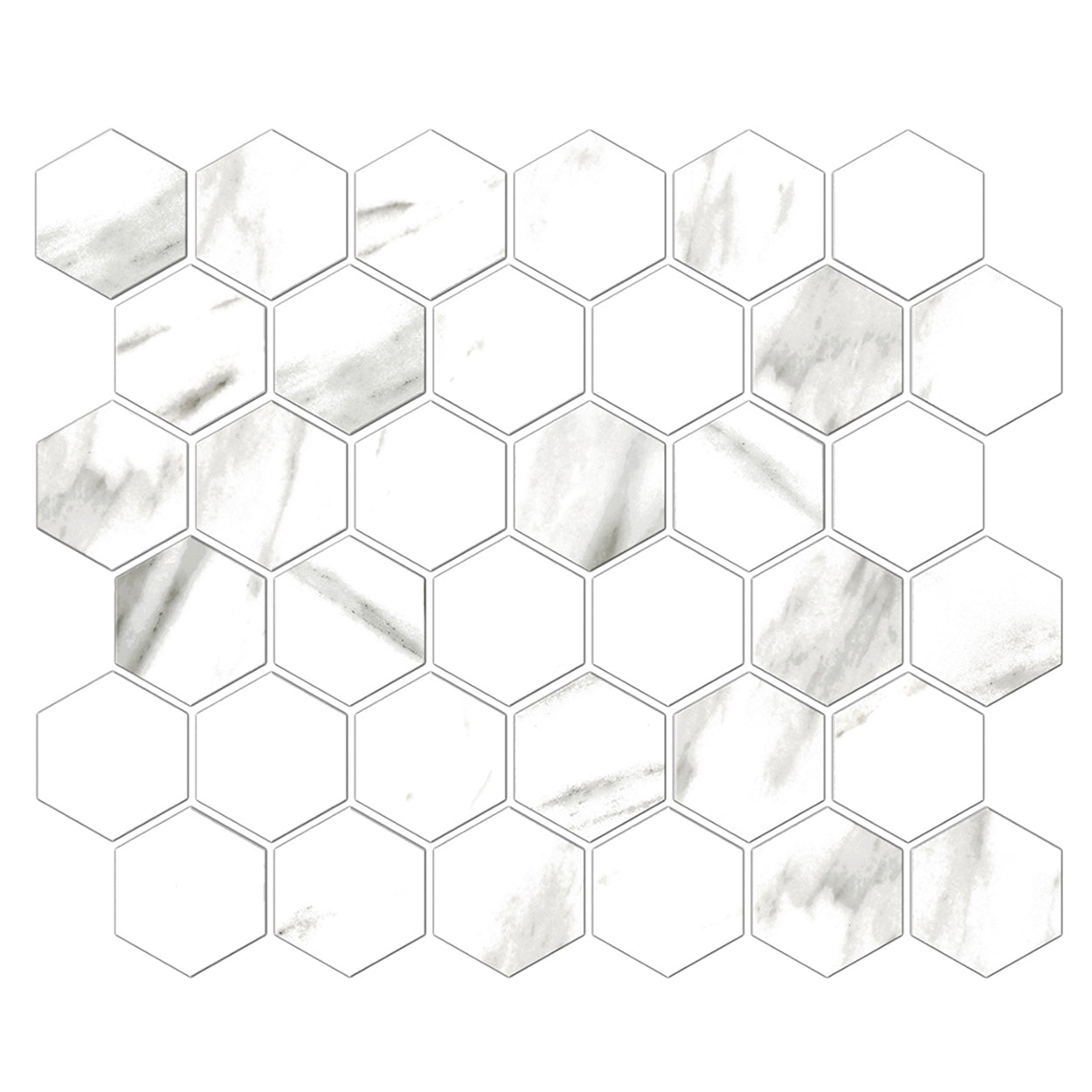 CommodiTile - Classics 2 in. Hexagon Mosaic - Italian Carrara Matte