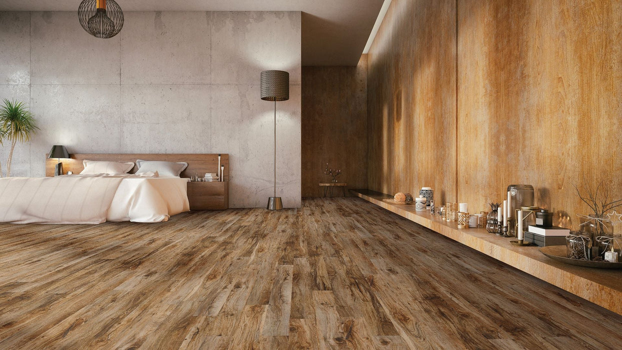 COREtec Plus  5 in. x 48 in. Waterproof Vinyl Plank - Durban Pear Room Scene