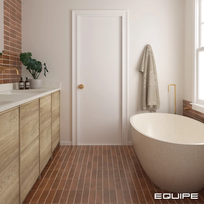 Equipe - Argile 2.5" x 10" Porcelain Tile - Cotto Floor Install