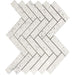 Crossville Studios - Terrazzo - 12 in. x 12 in. Porcelain Herringbone Mosaic - Spina White
