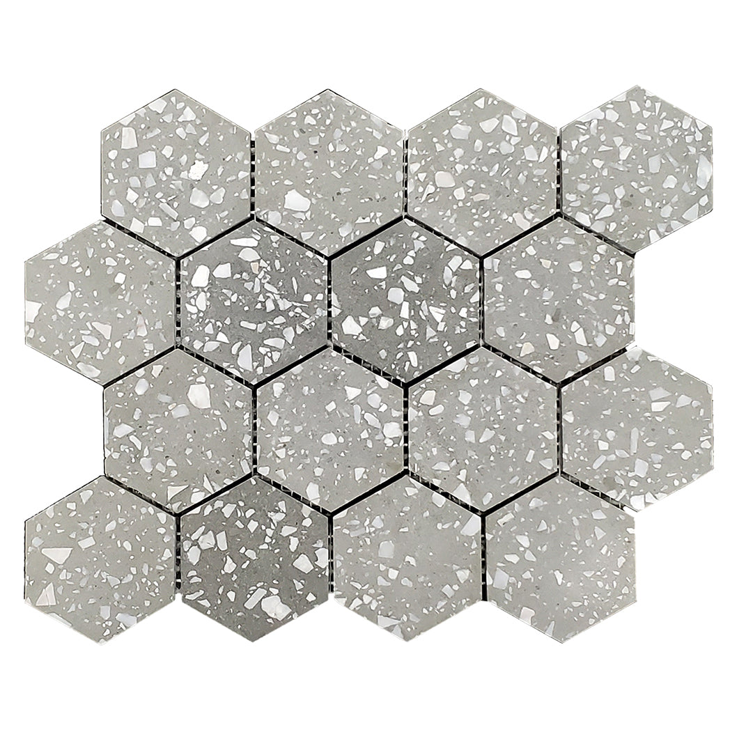 Crossville Studios - Terrazzo - 12 in. x 10 in. Porcelain Hexagon