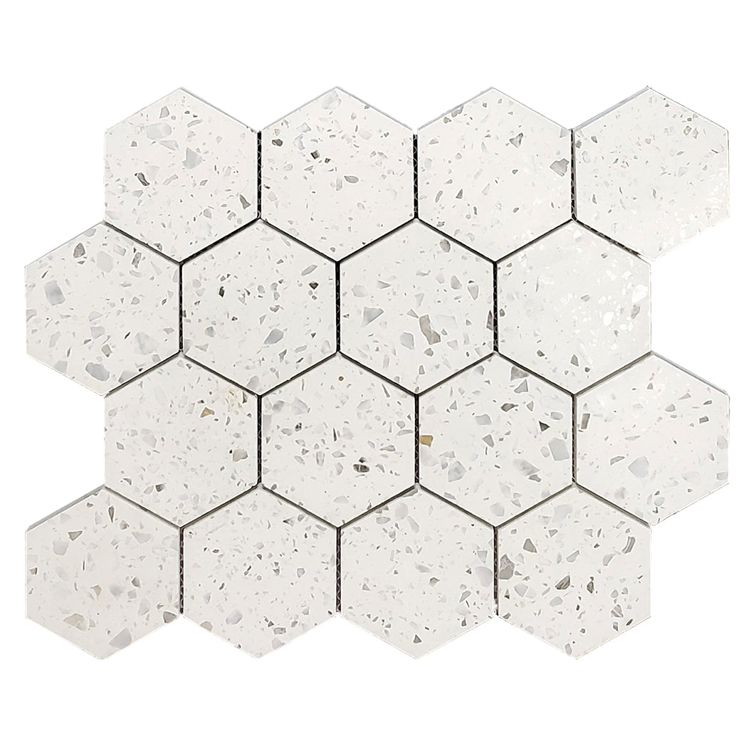 Crossville Studios - Terrazzo - 12 in. x 10 in. Porcelain Hexagon