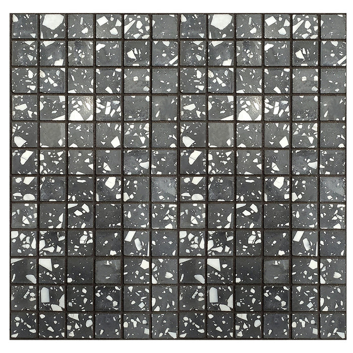 Crossville Studios - Terrazzo - 12 in. x 12 in. Porcelain Mosaic - Piazza Black
