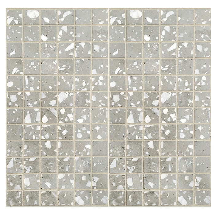 Crossville Studios - Terrazzo - 12 in. x 12 in. Porcelain Mosaic - Piazza Grey