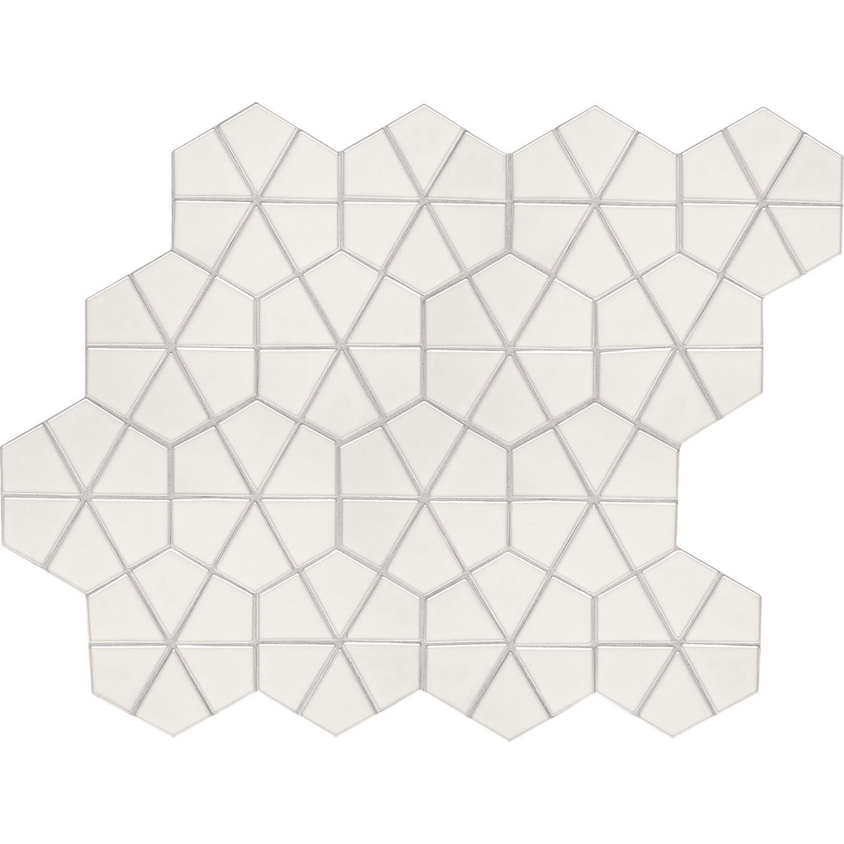 Daltile - Stagecraft - Undulated Kaleidoscope Mosaic - Arctic White 0190