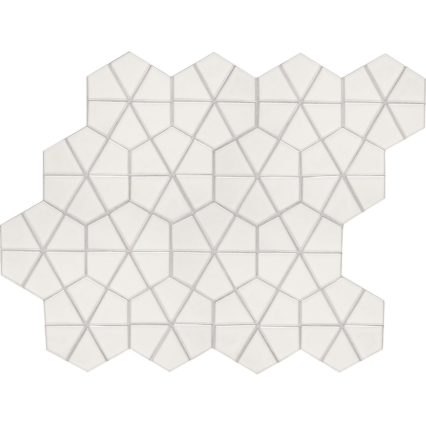 Daltile - Stagecraft - Undulated Kaleidoscope Mosaic - Arctic White 0190