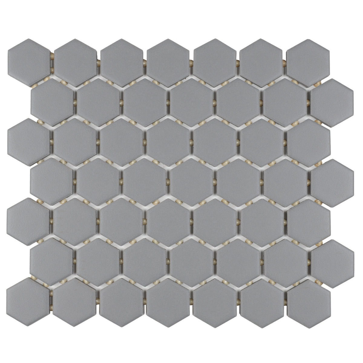 Daltile - Color Wheel Mosaic - 1.5 in. Glazed Ceramic Hexagon Mosaic - Suede Gray
