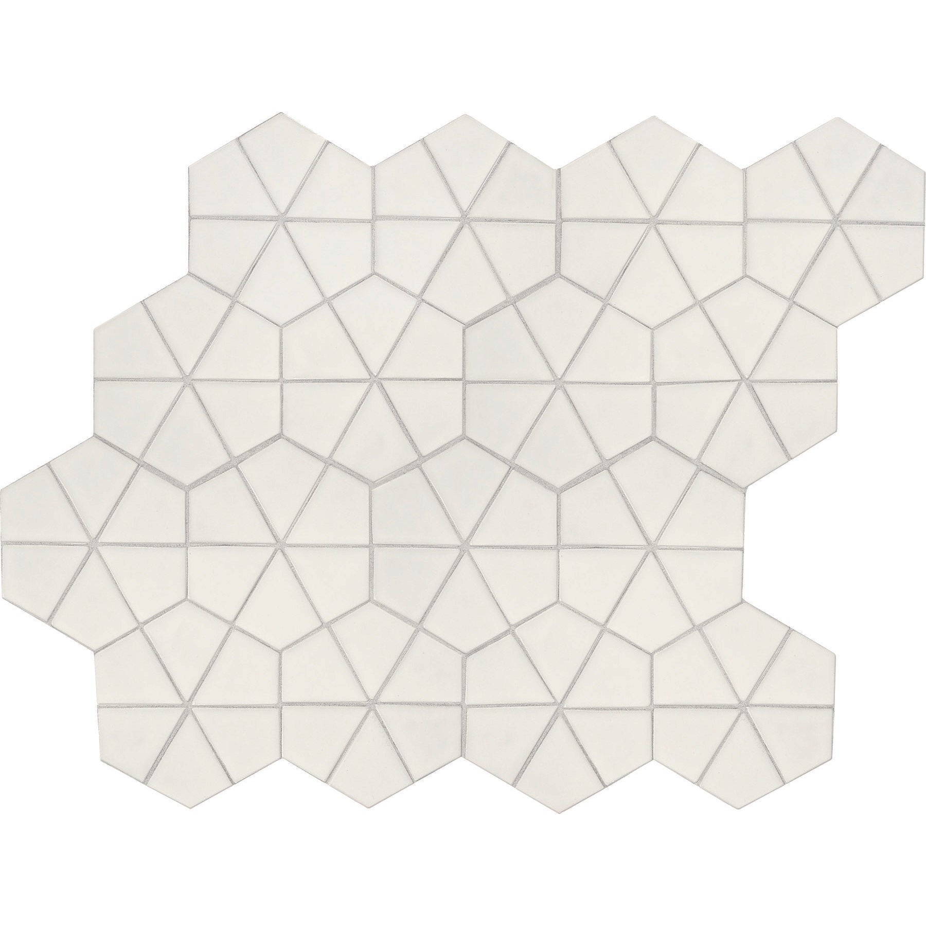Daltile - Stagecraft - Undulated Kaleidoscope Mosaic - Matte Arctic White 0790