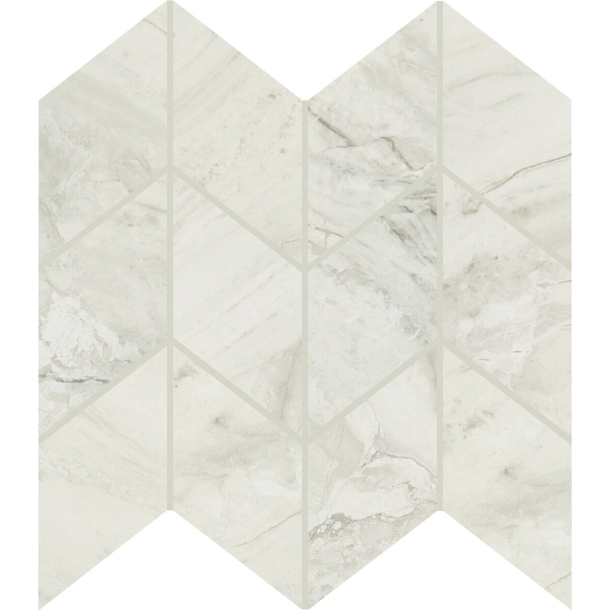 Daltile - Famed 3 in. x 6 in. Chevron Mosaic Polished - Iconic