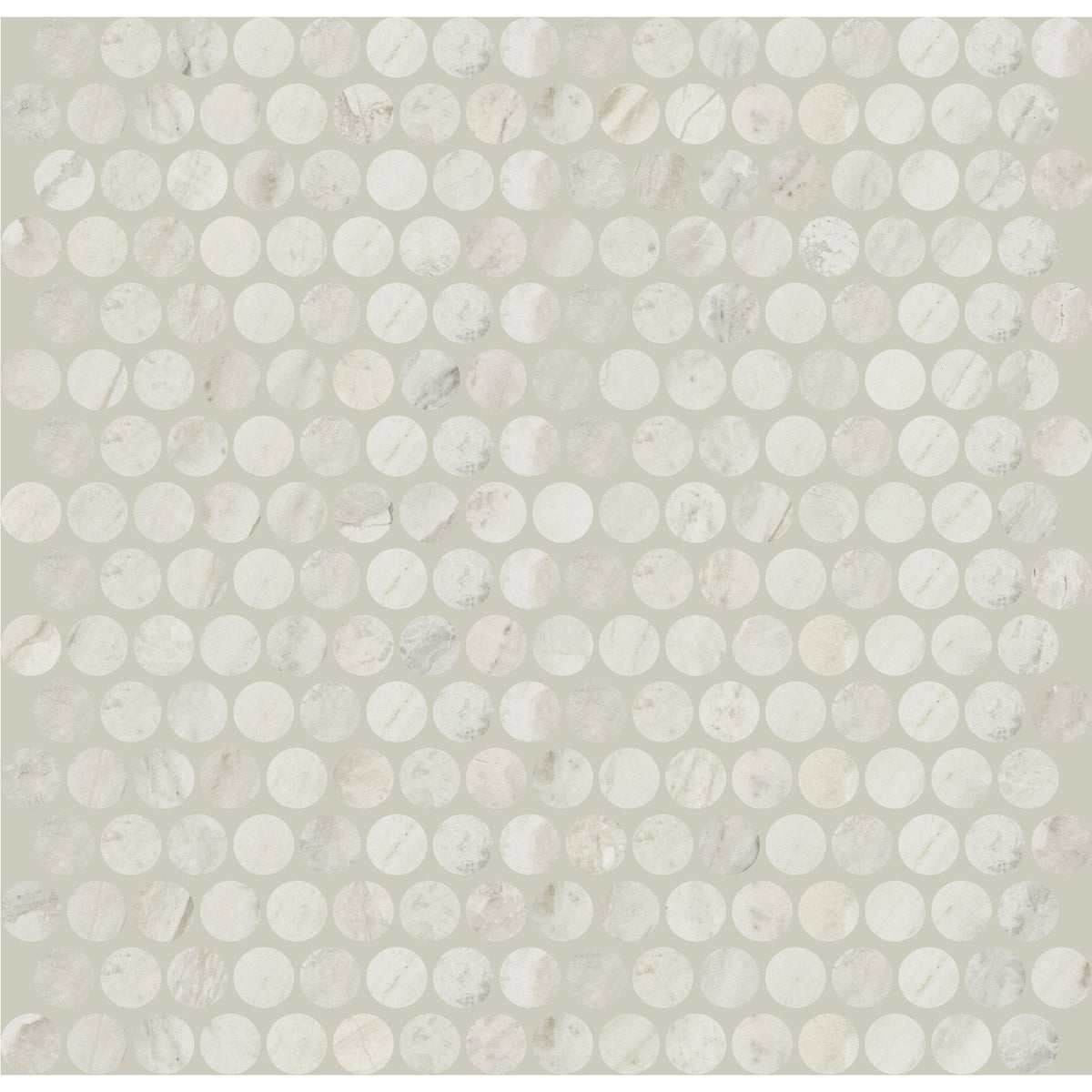 Daltile - Famed 3/4 in. x 3/4 in. Glazed Ceramic Penny Round Mosaic - Iconic