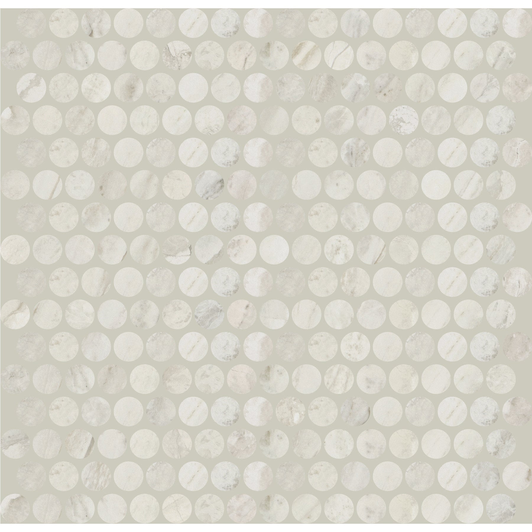 Daltile - Famed 3/4 in. x 3/4 in. Glazed Ceramic Penny Round Mosaic - Iconic