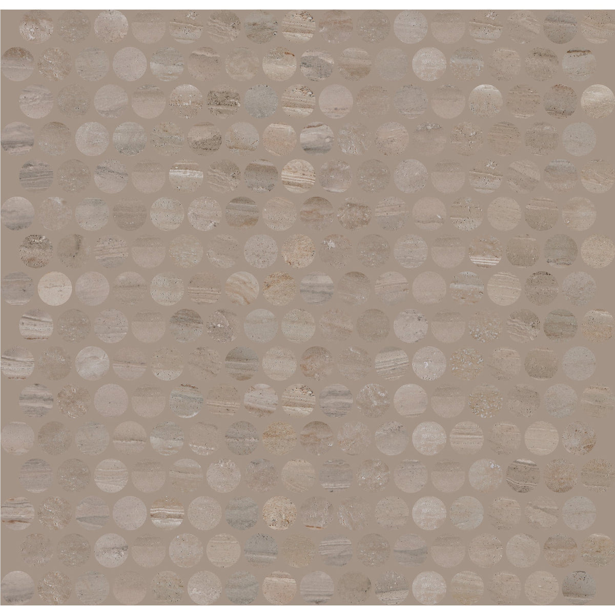 Daltile - Famed 3/4 in. x 3/4 in. Glazed Ceramic Penny Round Mosaic - Luxe