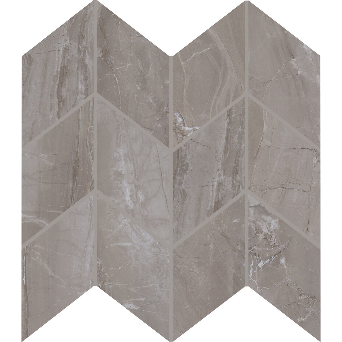 Daltile - Famed 3 in. x 6 in. Chevron Mosaic Polished - Fortune