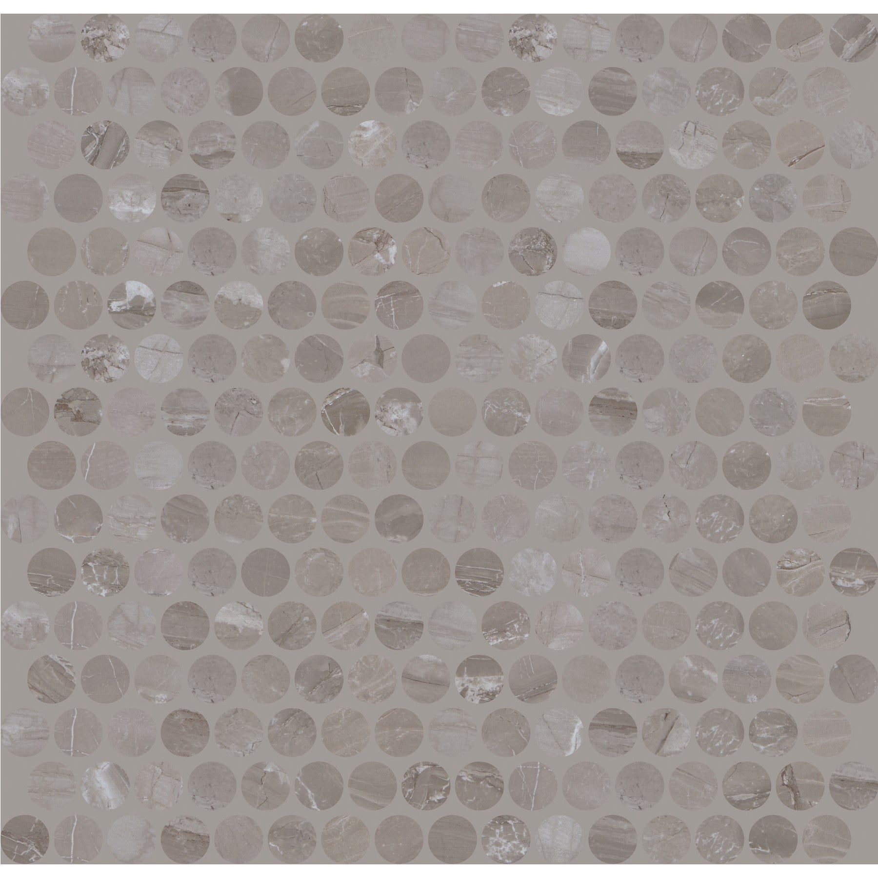 Daltile - Famed 3/4 in. x 3/4 in. Glazed Ceramic Penny Round Mosaic - Fortune