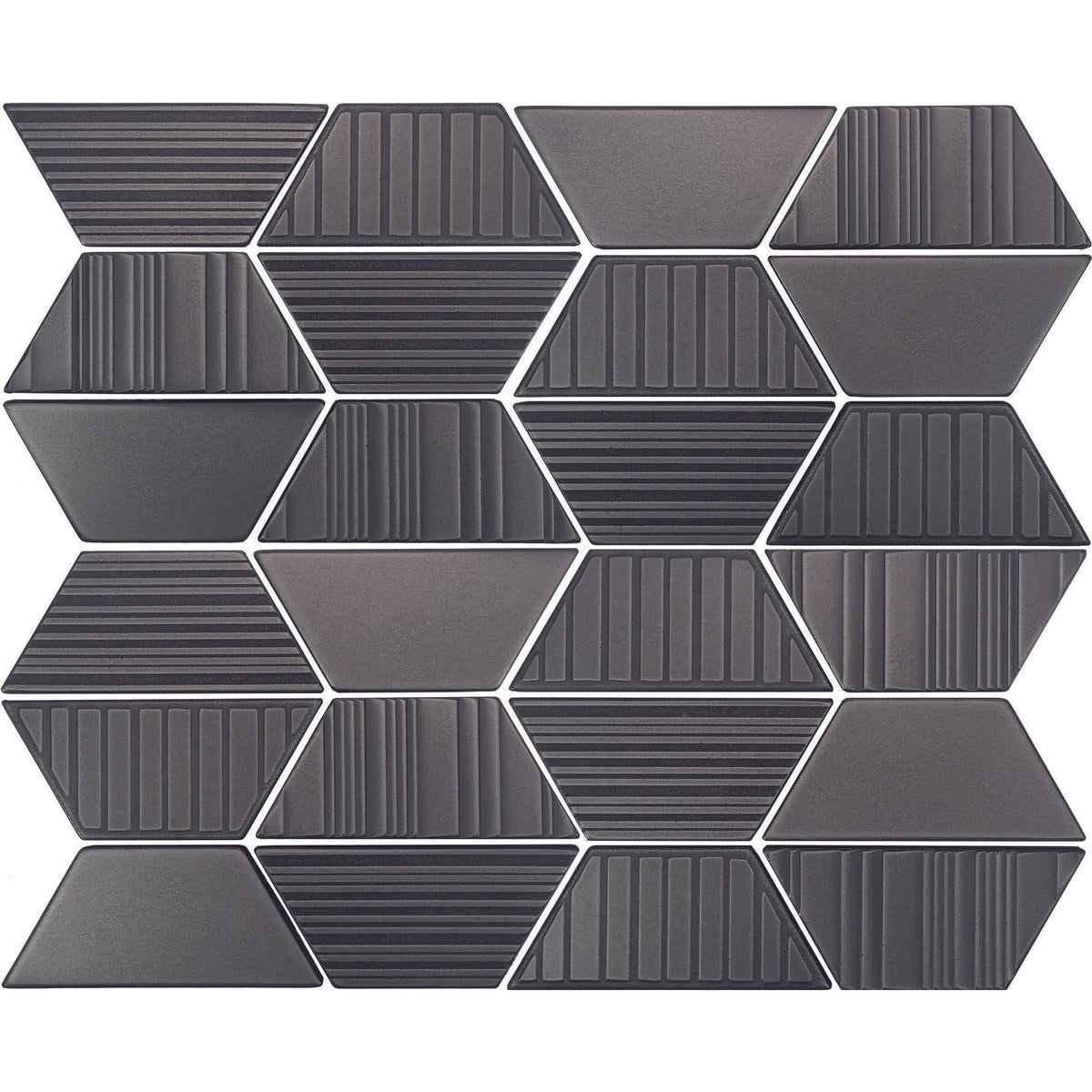 Daltile - Industrial Metals 10 in. x 13 in. - Trapezoid Mosaic - Iron