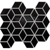 See Daltile - Color Wheel Retro - 2 in. x 3 in. Glazed Ceramic Cube Mosaic - Black