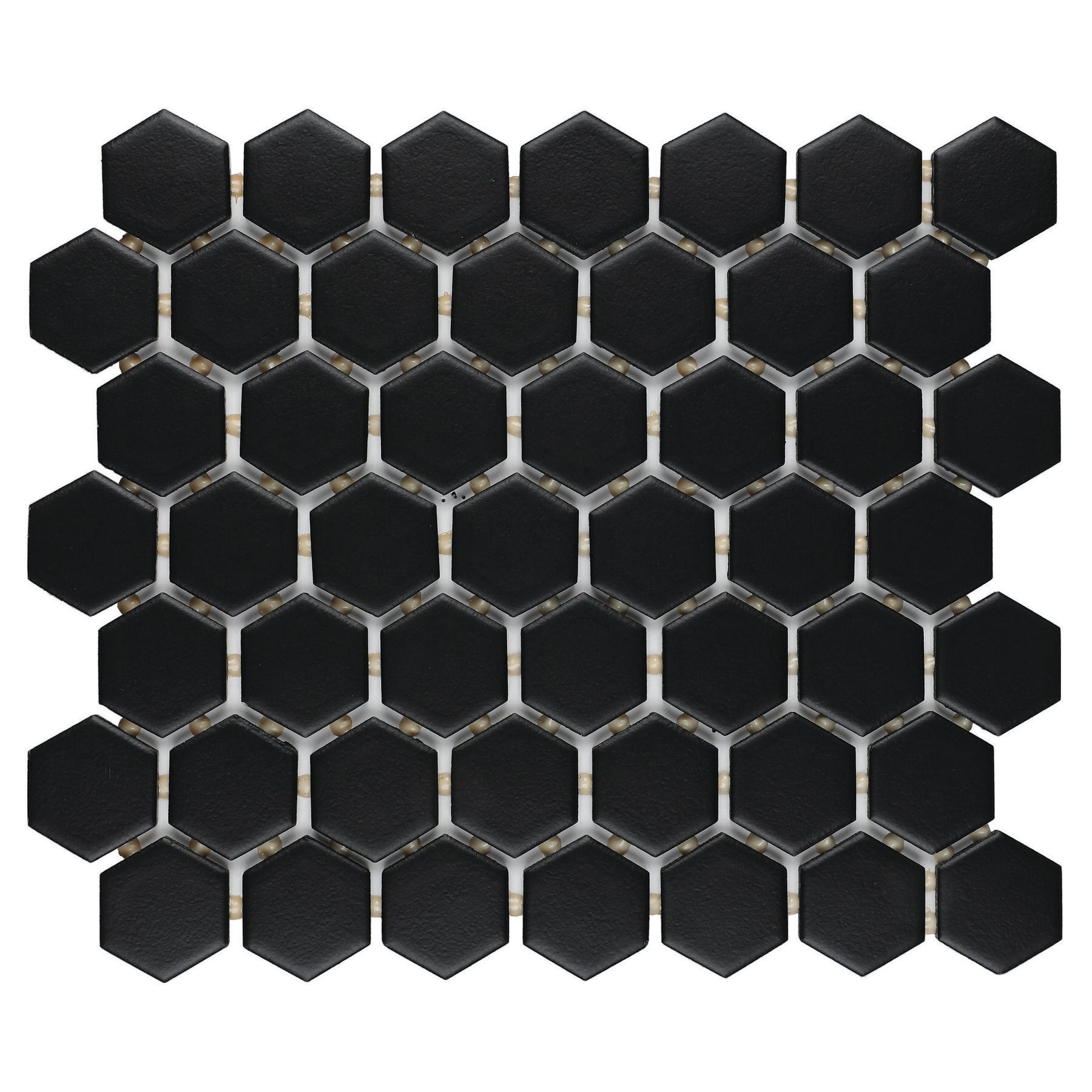 Daltile - Color Wheel Mosaic - 1.5 in. Glazed Ceramic Hexagon Mosaic - Black