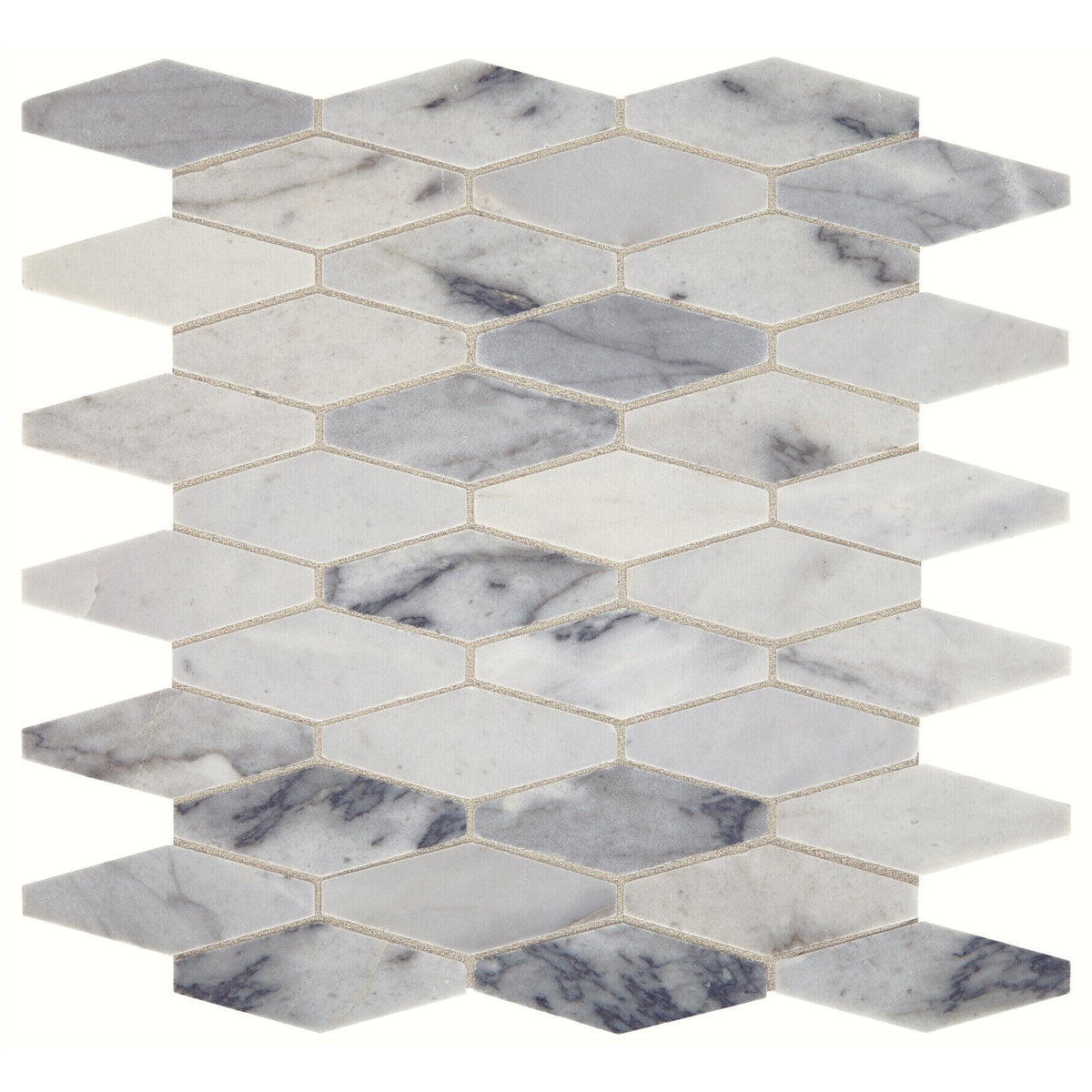 Daltile - Sublimity Elongated Hexagon Mosaic - Cirrus Storm