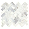 See Daltile Minute Mosaix - Herringbone Stone Mosaic - Daphne White