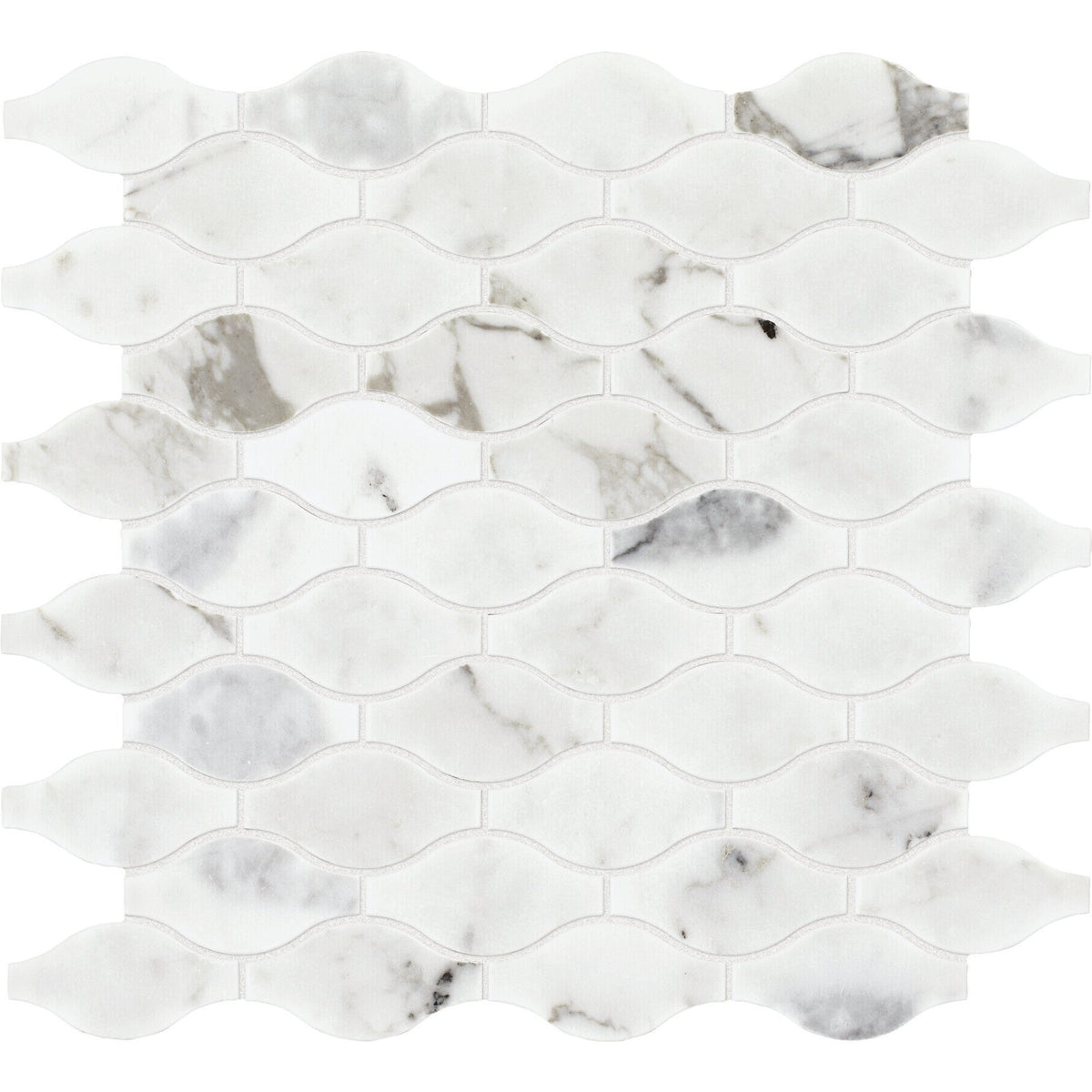 Daltile - Venetian Calacatta - 3 in. x 1 1/2 in. Marquise Mosaic - Polished