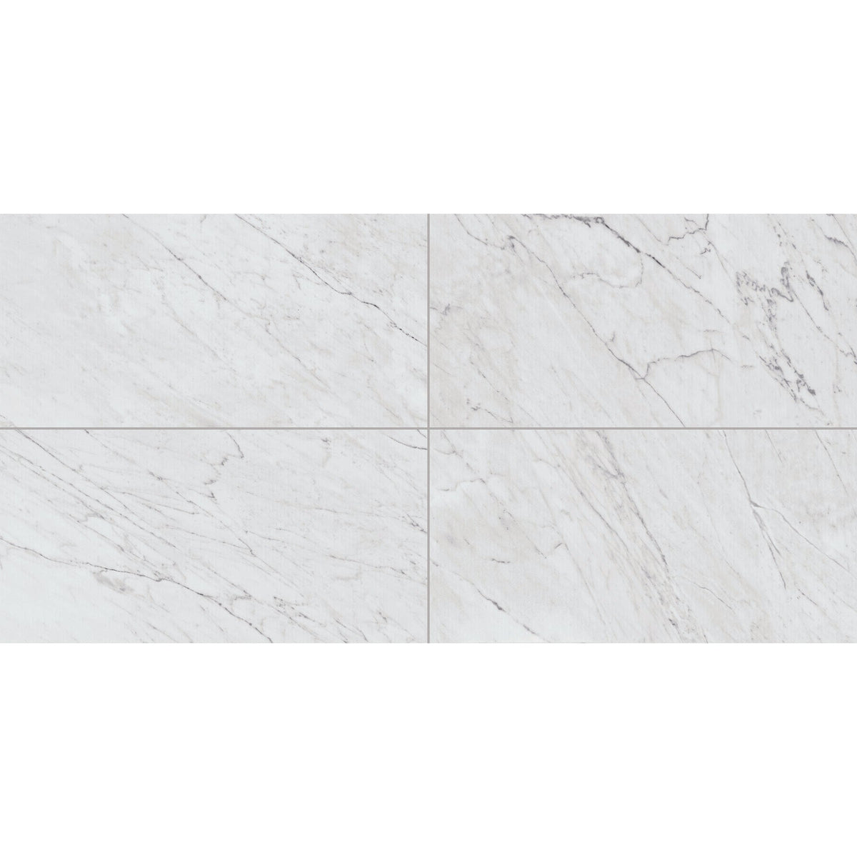 Daltile Marble Attache Lavish 12 in. x 24 in. Colorbody Porcelain Tile - Matte Diamond Carrara Variation