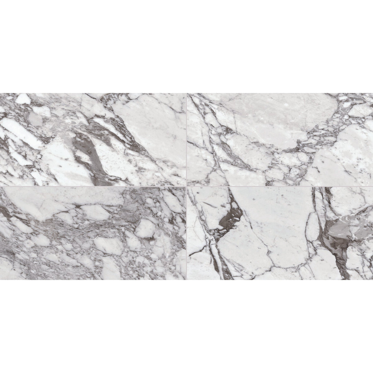Daltile Marble Attache Lavish 24 in. x 48 in. Colorbody Porcelain Tile - Polished Pearl Arabesque Variation