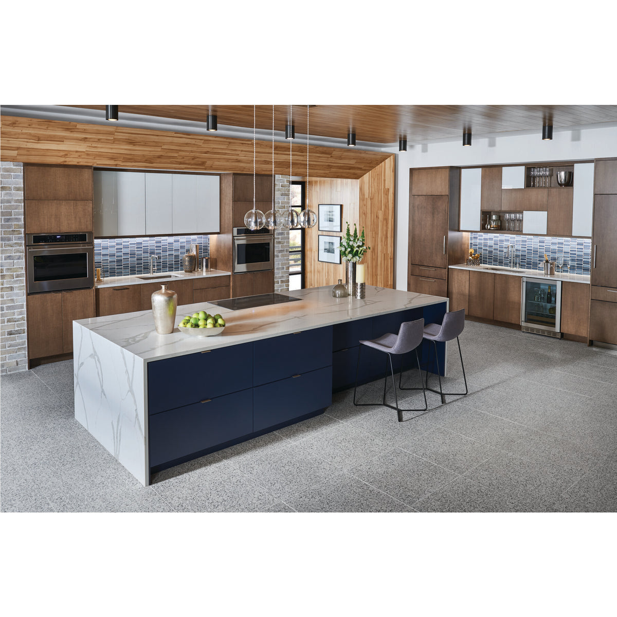 Daltile - Modernist 24 in. x 24 in. Colorbody Porcelain Tile - Pearsall Grey Kitchen Install