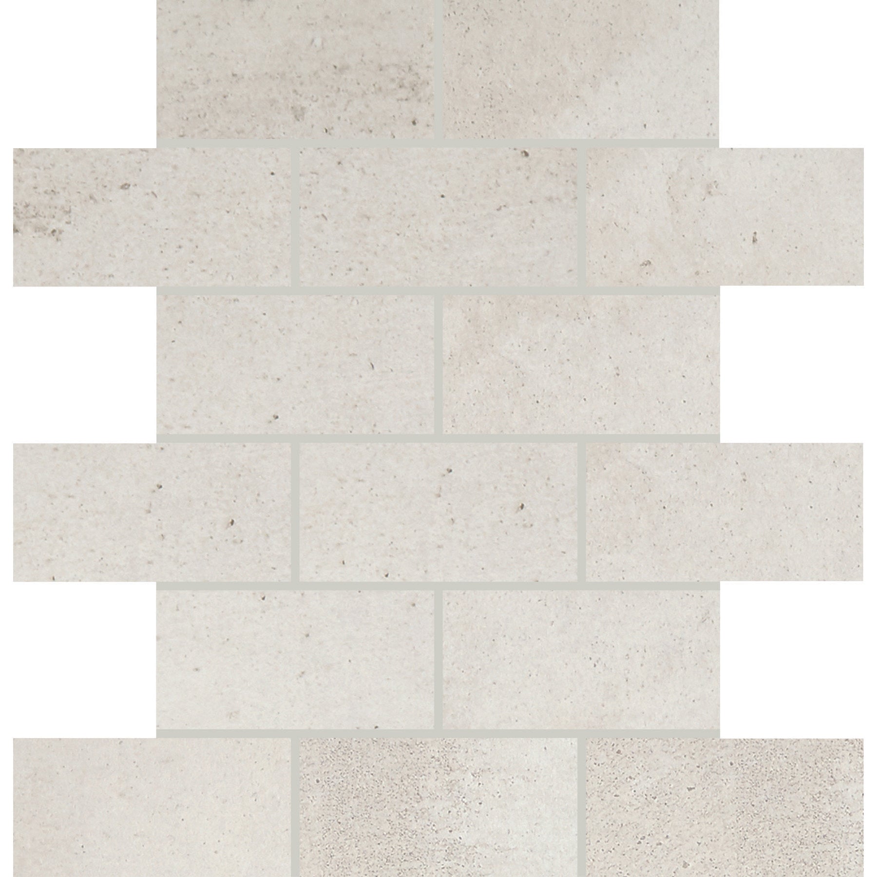 Daltile - Modern Hearth - 2 in. x 4 in. Ceramic Brick-Joint Mosaic - White Ash