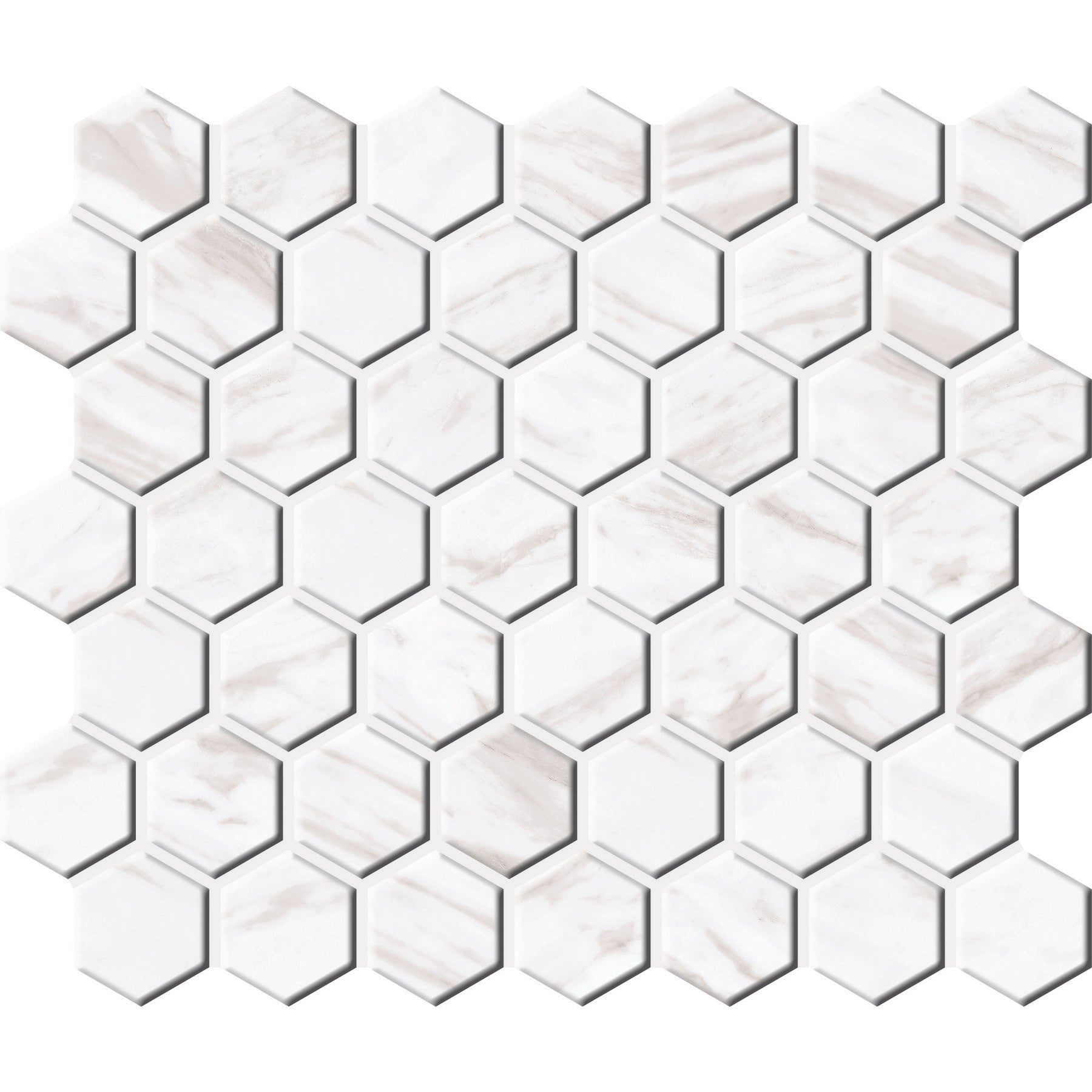 Daltile - Perpetuo - 1 1/2 in. Glazed Ceramic Hexagon Mosaic - Timeless White