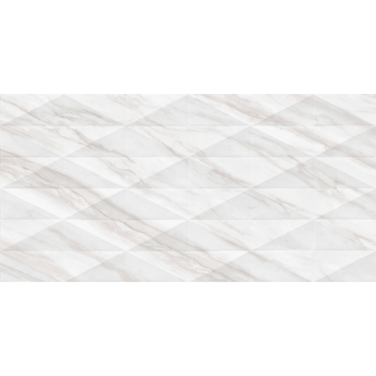 Daltile - Perpetuo - 12 in. x 24 in. Glazed Ceramic Multi-Geometric Wall Tile - Timeless White 2