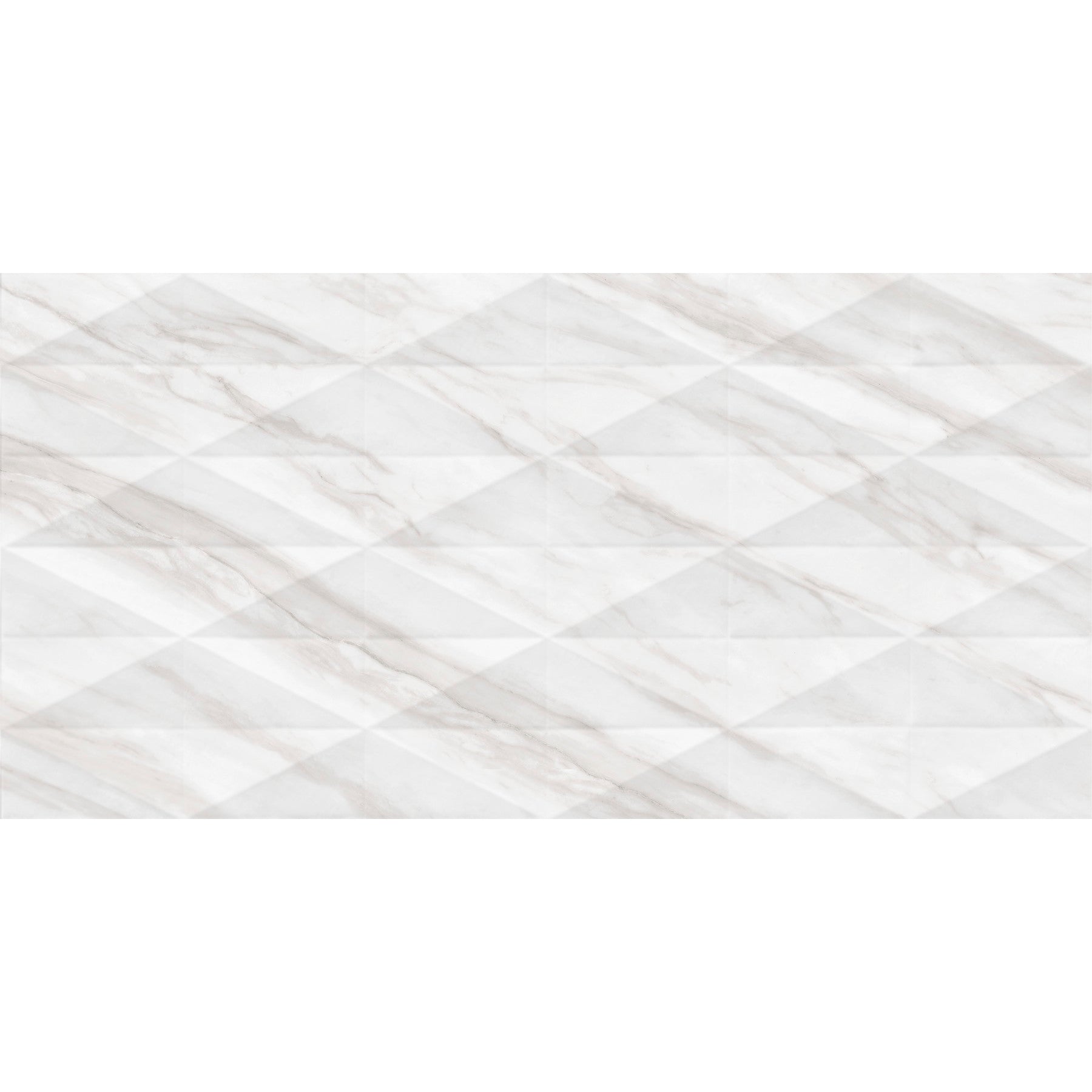 Daltile - Perpetuo - 12 in. x 24 in. Glazed Ceramic Multi-Geometric Wall Tile - Timeless White