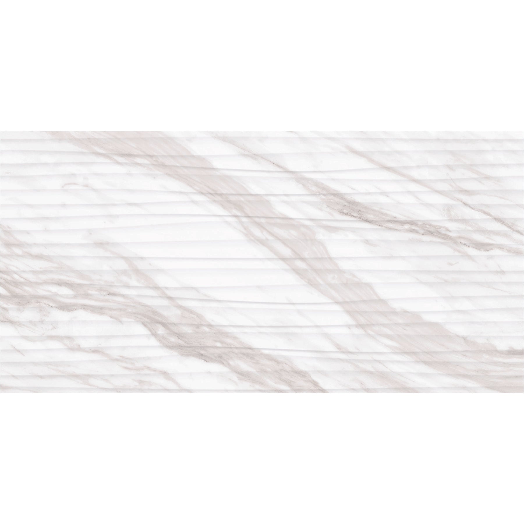 Daltile - Perpetuo - 12 in. x 24 in. Glazed Ceramic Wave Wall Tile - Timeless White