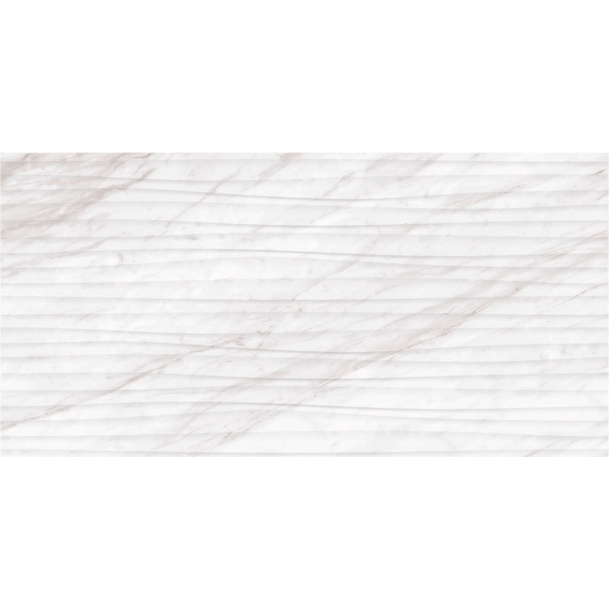 Daltile - Perpetuo - 12 in. x 24 in. Glazed Ceramic Wave Wall Tile - Timeless White 3