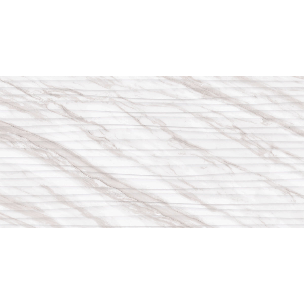 Daltile - Perpetuo - 12 in. x 24 in. Glazed Ceramic Wave Wall Tile - Timeless White 4