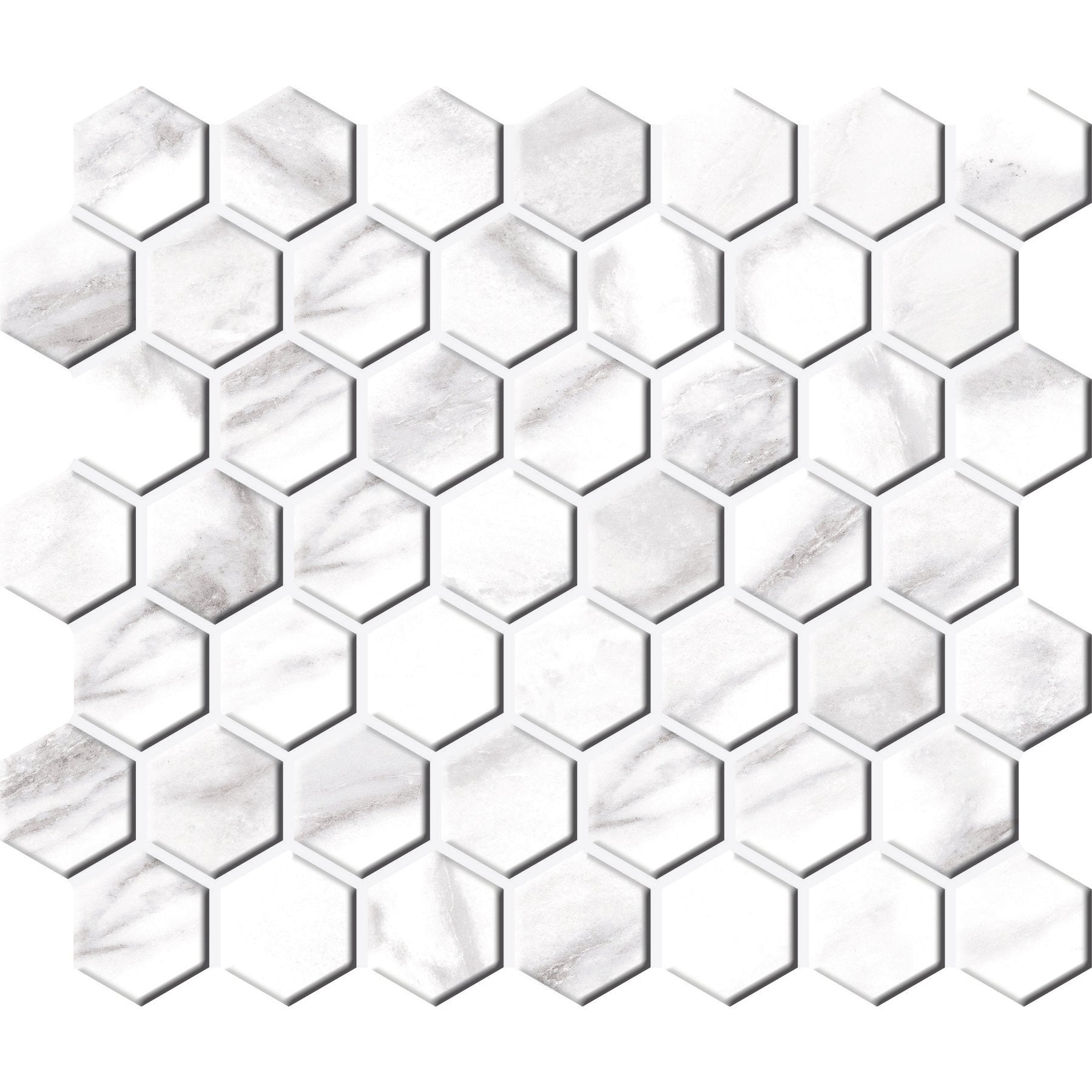 Daltile - Perpetuo - 1 1/2 in. Glazed Ceramic Hexagon Mosaic - Brilliant White