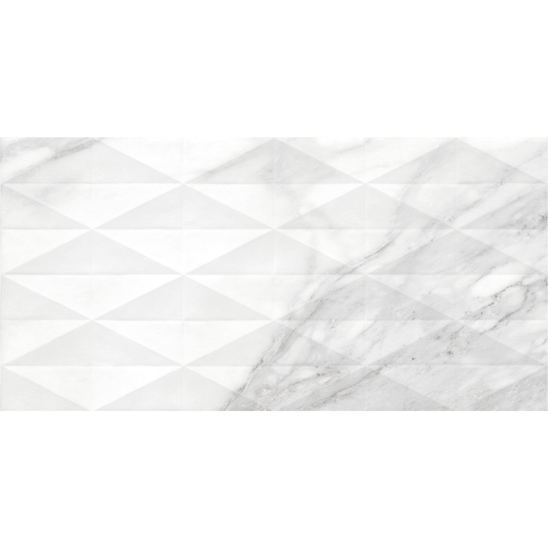 Daltile - Perpetuo - 12 in. x 24 in. Glazed Ceramic Multi-Geometric Wall Tile - Brilliant White