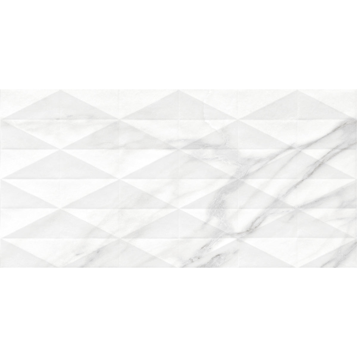 Daltile - Perpetuo - 12 in. x 24 in. Glazed Ceramic Multi-Geometric Wall Tile - Brilliant White 3