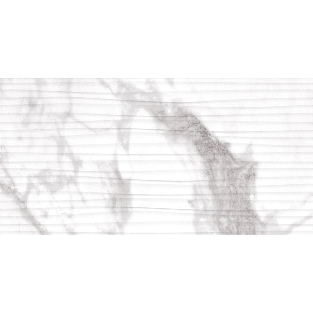 Daltile - Perpetuo - 12 in. x 24 in. Glazed Ceramic Wave Wall Tile - Brilliant White 3