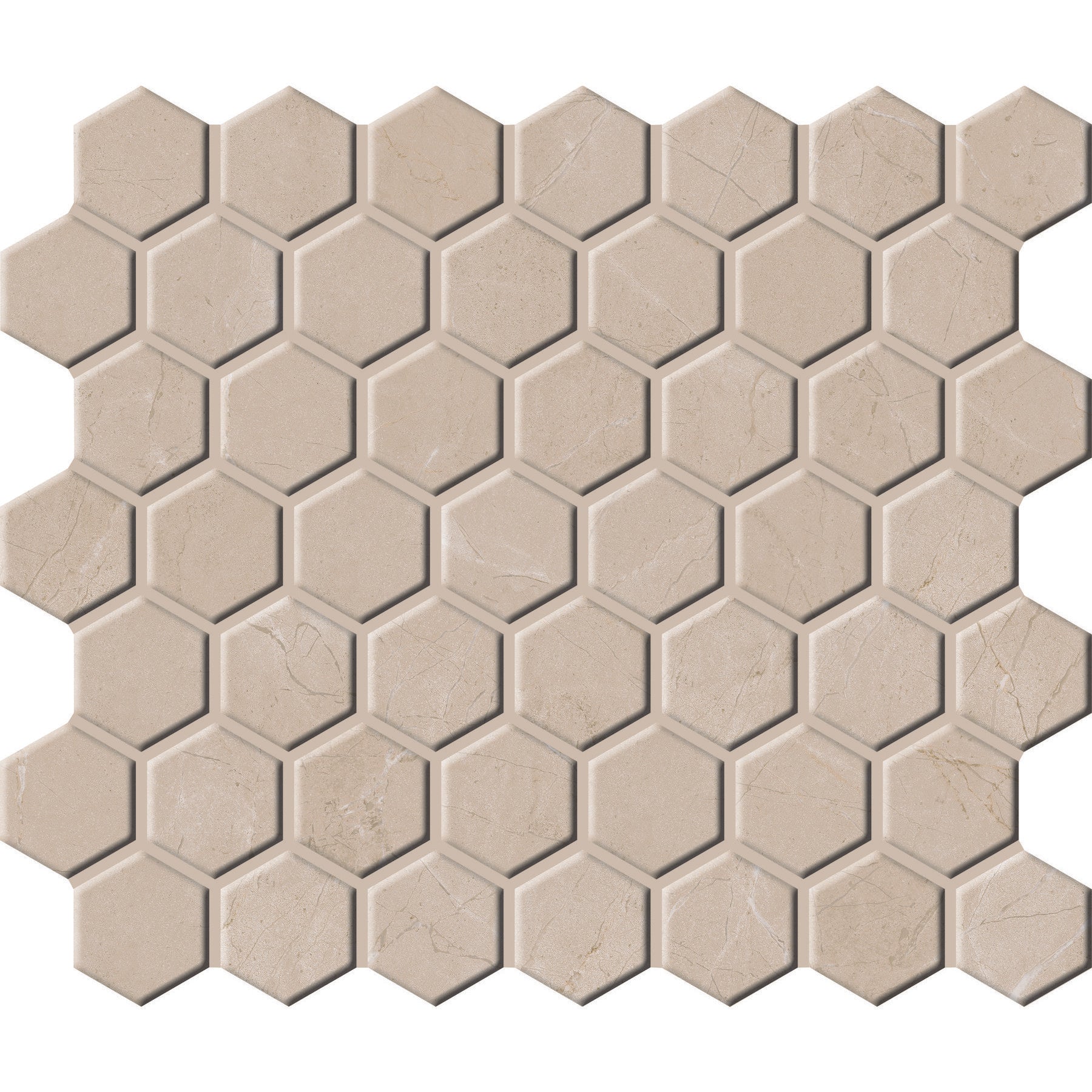 Daltile - Perpetuo - 1 1/2 in. Glazed Ceramic Hexagon Mosaic - Elegant Beige