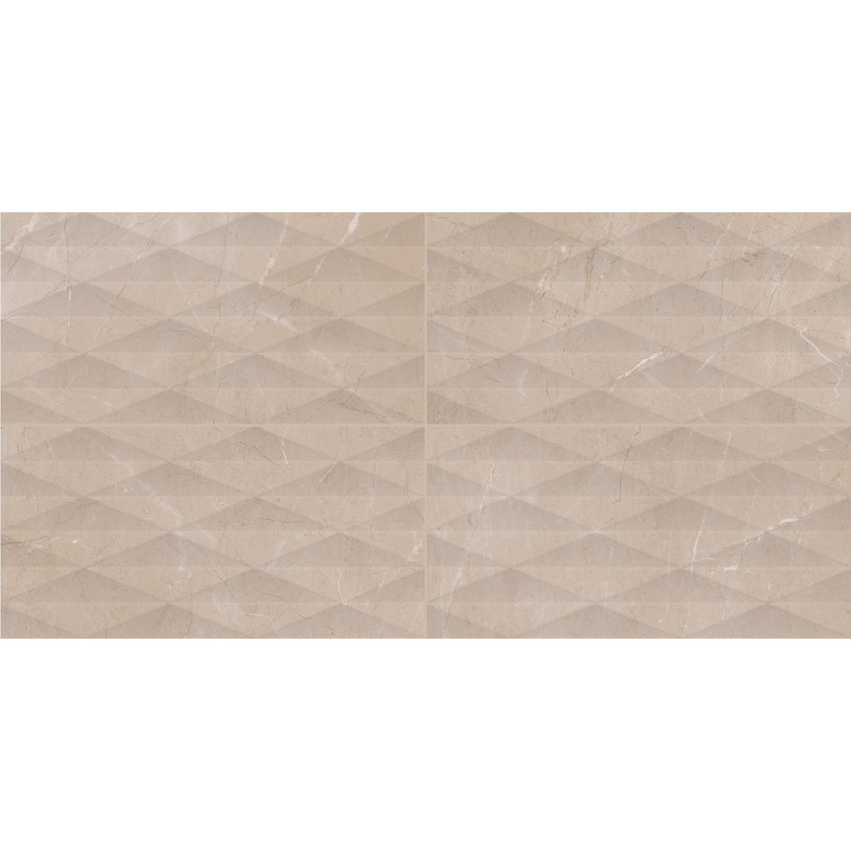 Daltile - Perpetuo - 12 in. x 24 in. Glazed Ceramic Multi-Geometric Wall Tile - Elegant Beige Variation