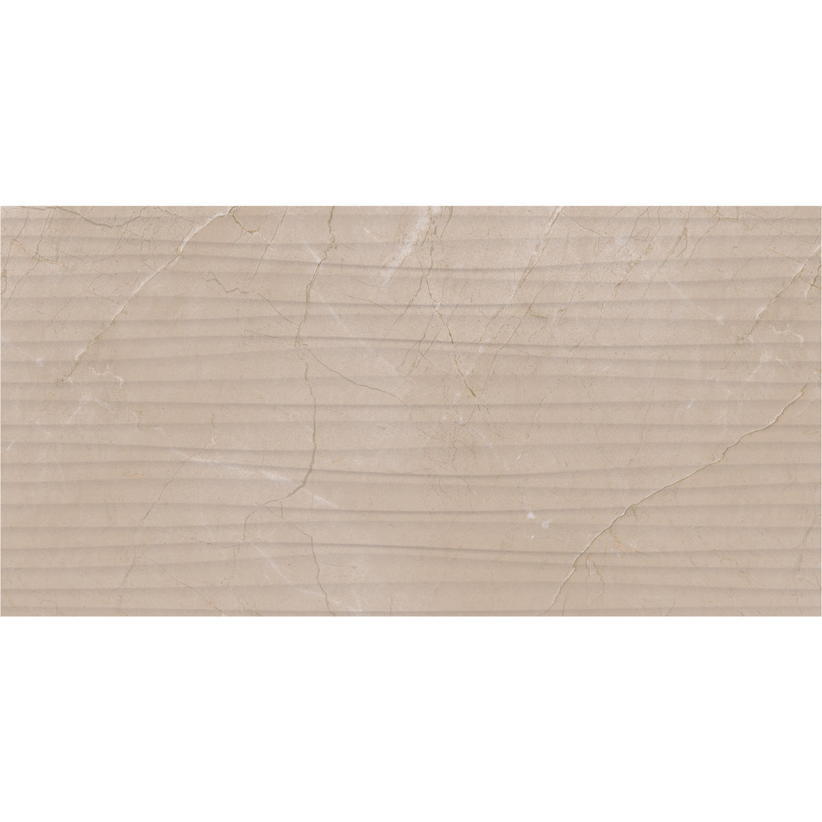 Daltile - Perpetuo - 12 in. x 24 in. Glazed Ceramic Wave Wall Tile - Elegant Beige