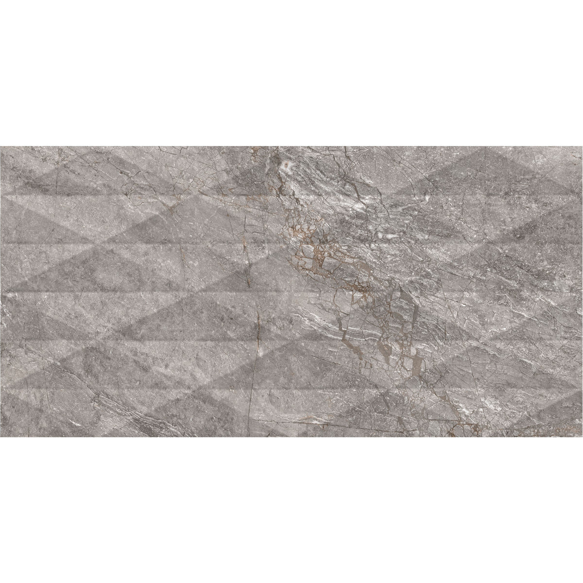 Daltile - Perpetuo - 12 in. x 24 in. Glazed Ceramic Multi-Geometric Wall Tile - Eternal Grey 4