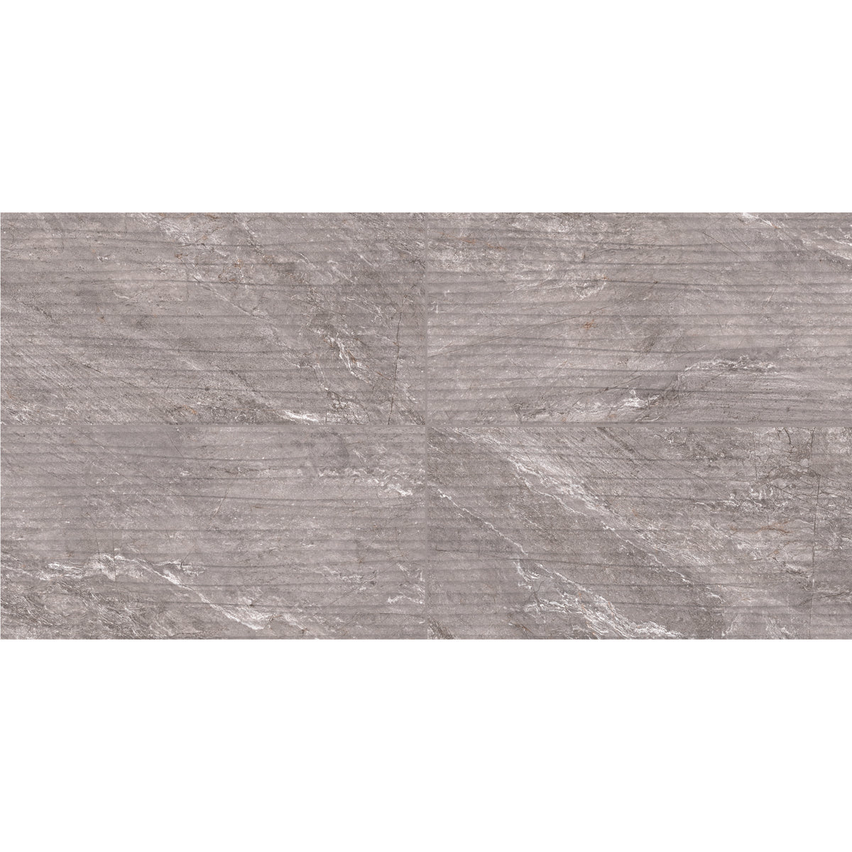 Daltile - Perpetuo - 12 in. x 24 in. Glazed Ceramic Wave Wall Tile - Eternal Grey Variation